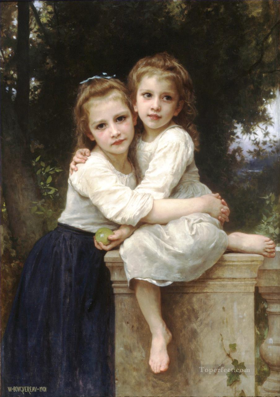 Deux soeurs Realism William Adolphe Bouguereau Oil Paintings